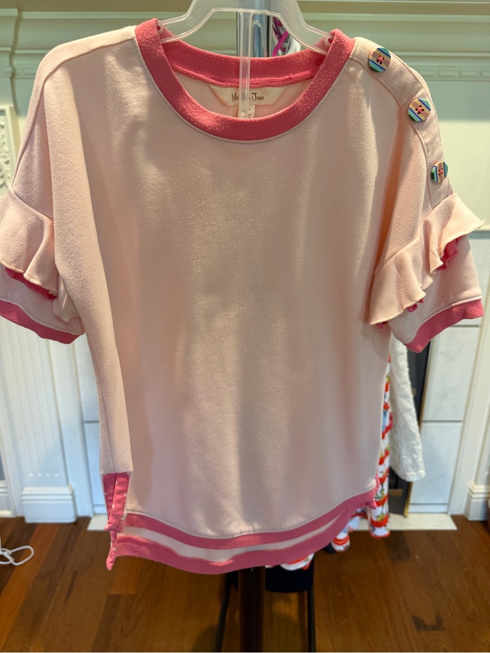 Matilda Jane Pink & Dark Pink Ruffle Sleeve Top